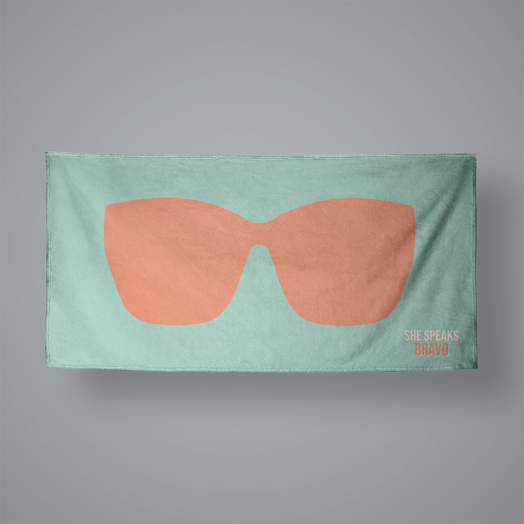 Peach Sunglasses Beach Towel 