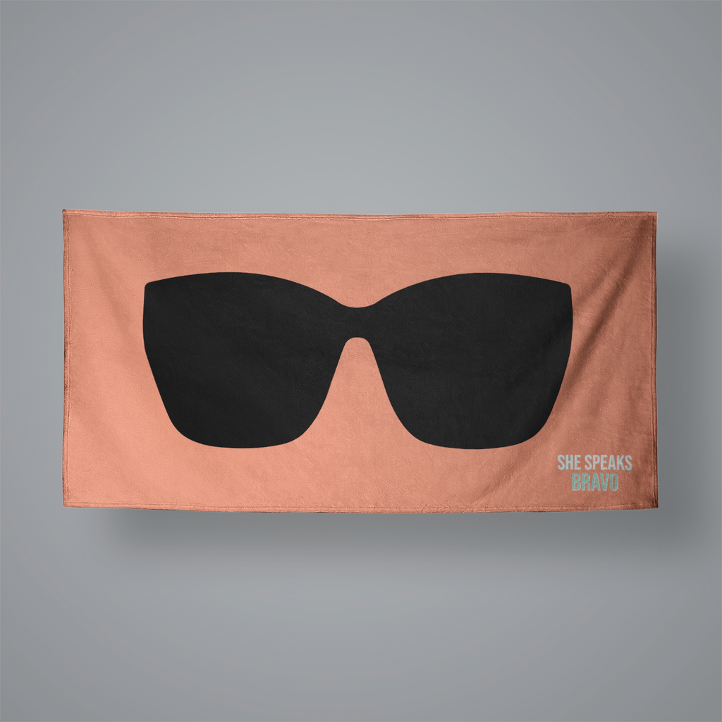 Black Sunglasses Beach Towel 