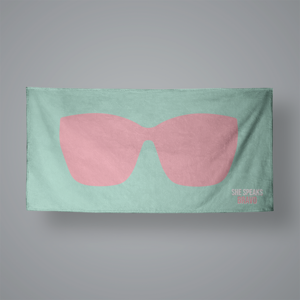 Pink Sunglasses Beach Towel 