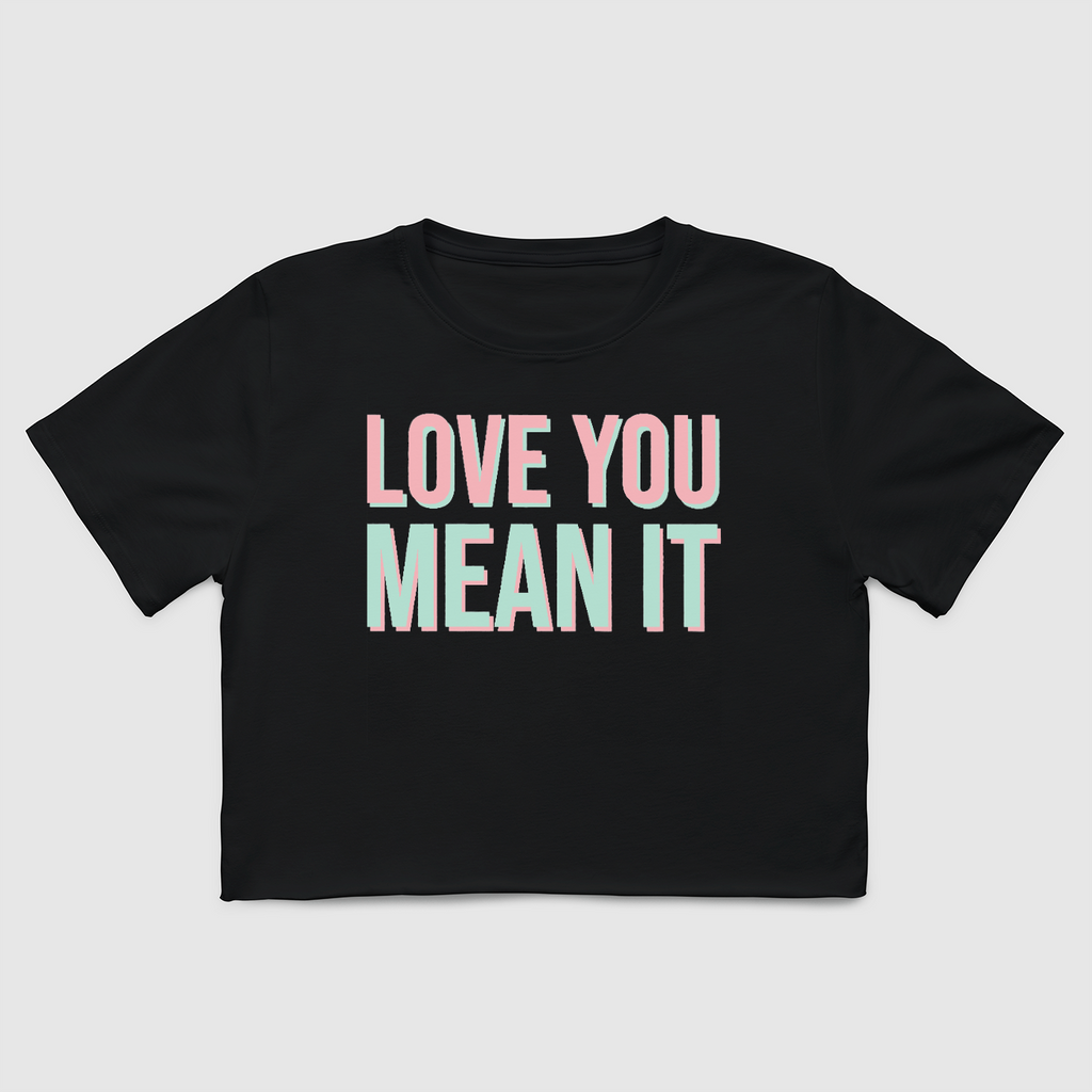 Love You Mean It Crop Tee-Black