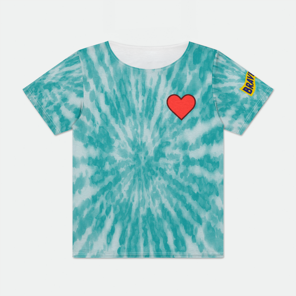 Tie-Dye Teal Snap Tee