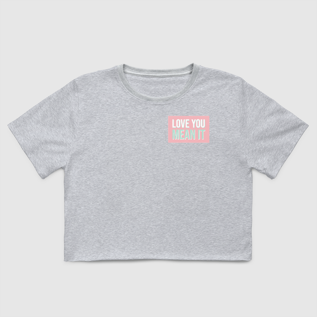 Love You Mean It Pocket Crop Tee-White