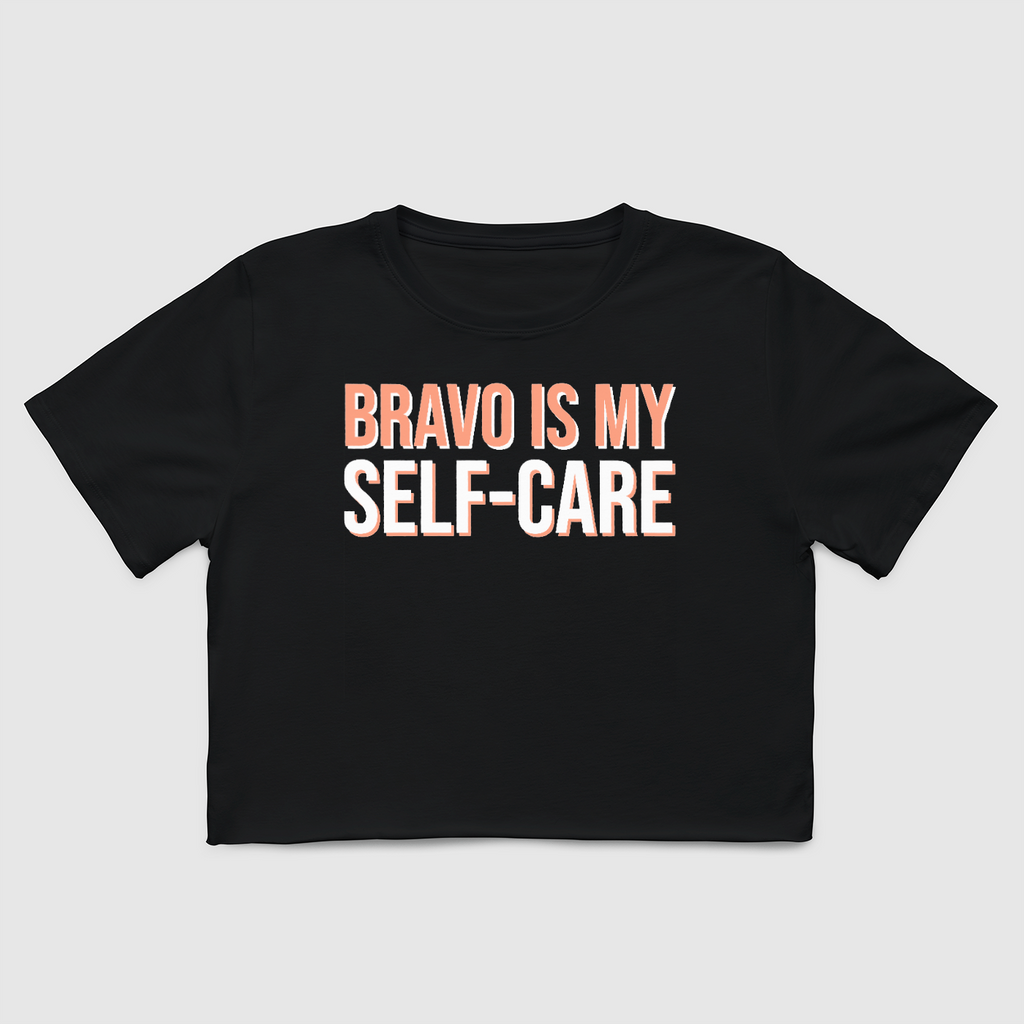 Bravo is My Self-Care Crop Tee-Black