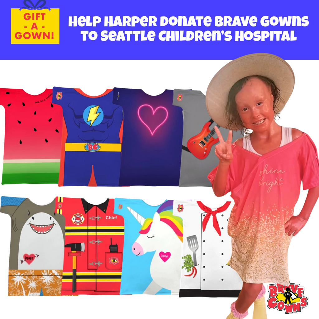 Gift Brave Gowns To Seattle Children's w/Harper the Incredible