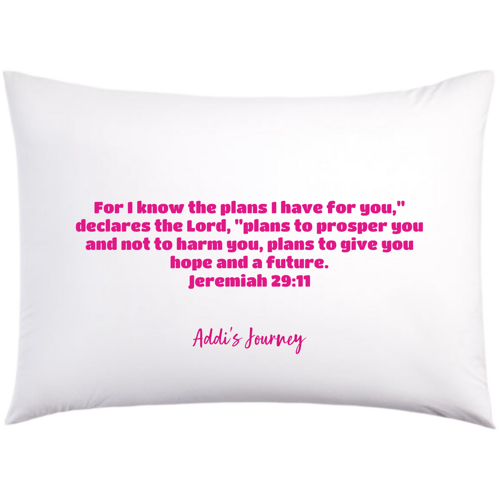 Addi's Brave Reversible  Pillowcase -Crisp White