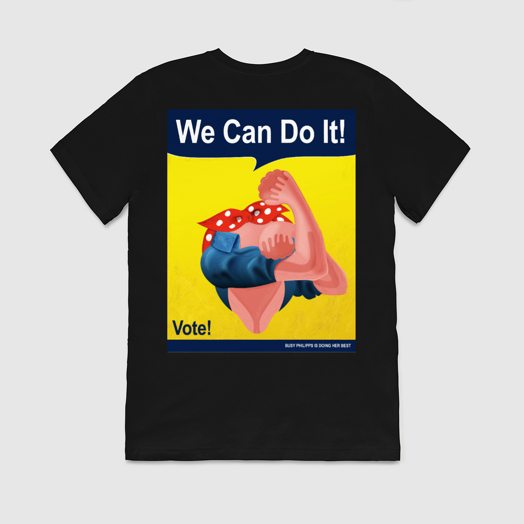 Vote w/Rosie the Uterus Black Unisex t-shirt