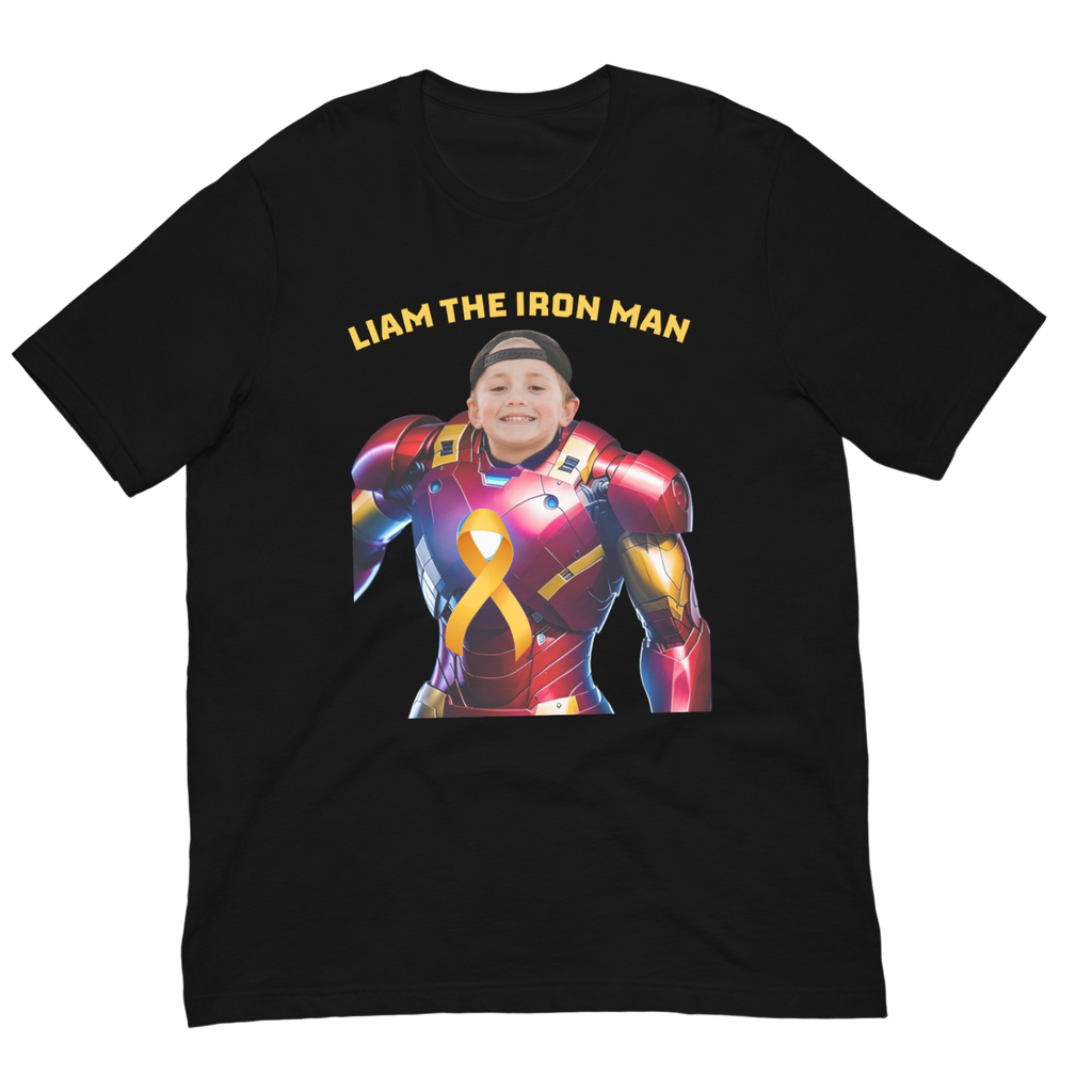 Liam the Iron Man Youth Black Tee