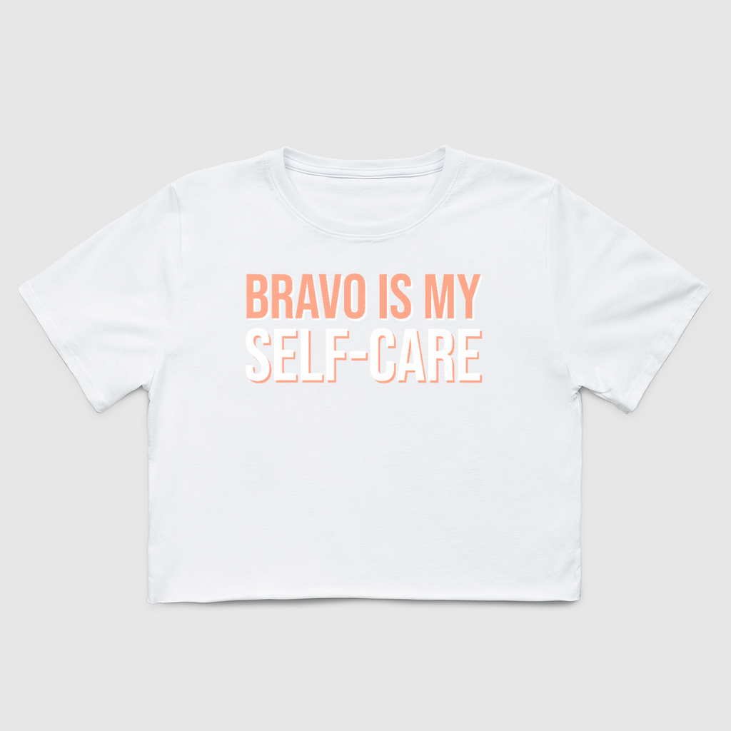 Bravo is My Self-Care Crop Tee-Grey