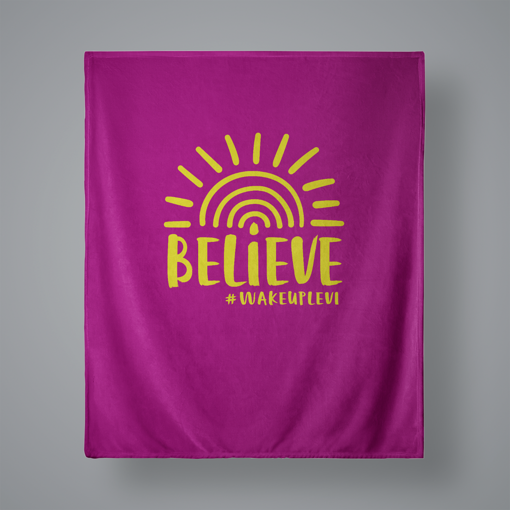 Levi Believe Plush Throw Blanket