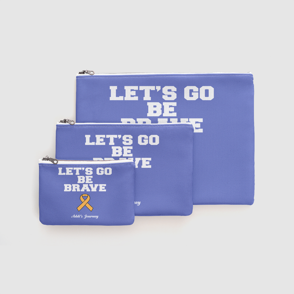 Let's Go Be Brave Purple Zipper Pouch