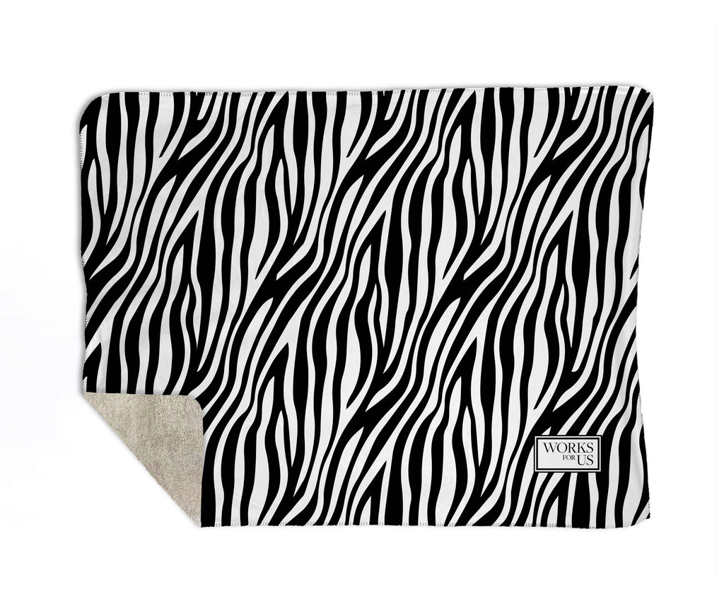 Oversized Zebra Sherpa Throw