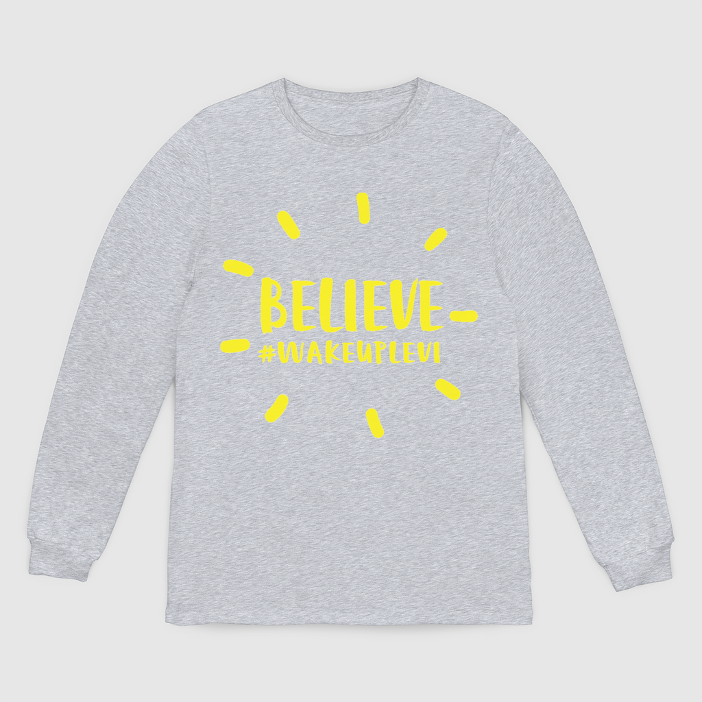 Levi Believe Unisex Long Sleeve Grey Tee