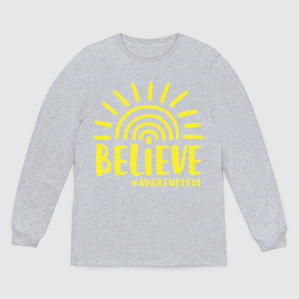 Levi Believe Candle Grey Unisex Long Sleeve Tee