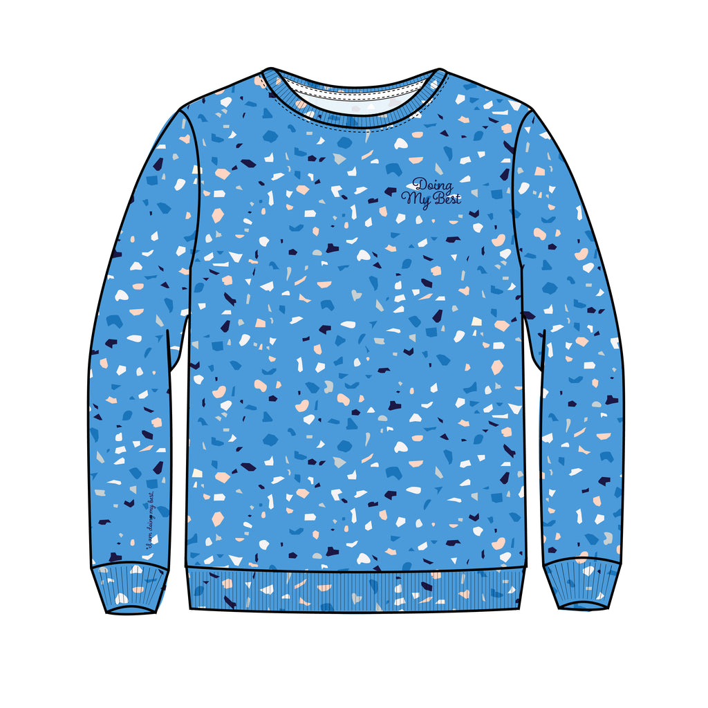 BLUE TERRAZZO CREWNECK