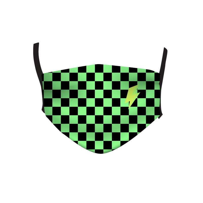 NEON GREEN CHECK MASK