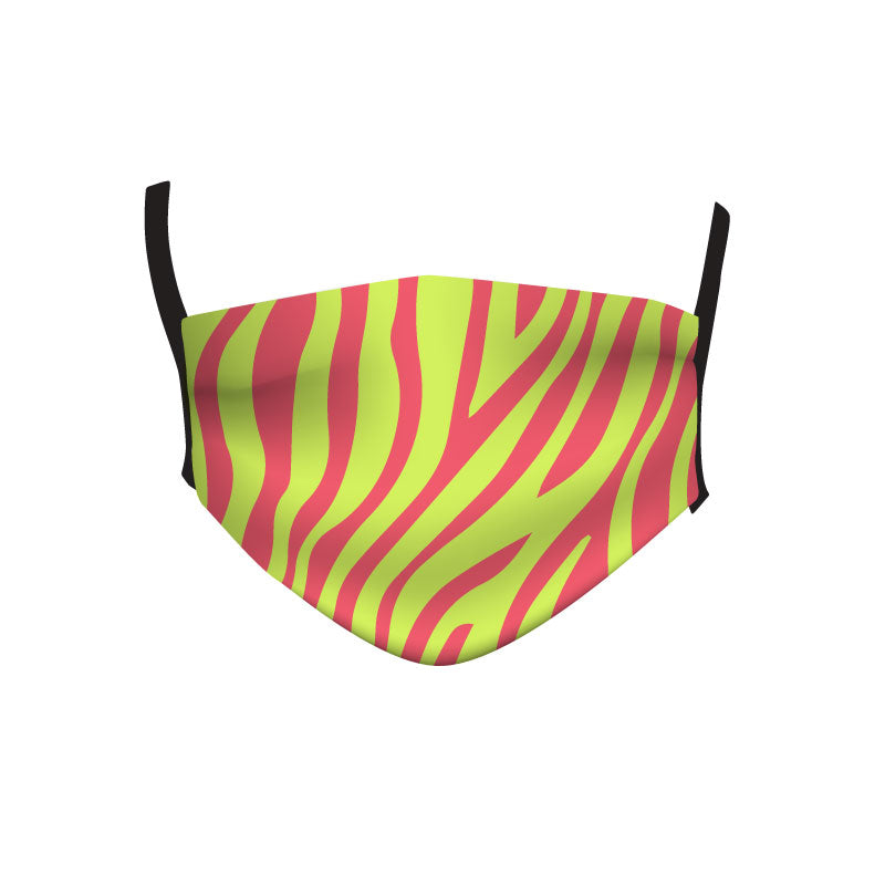 NEON YELLOW & PINK ZEBRA MASK