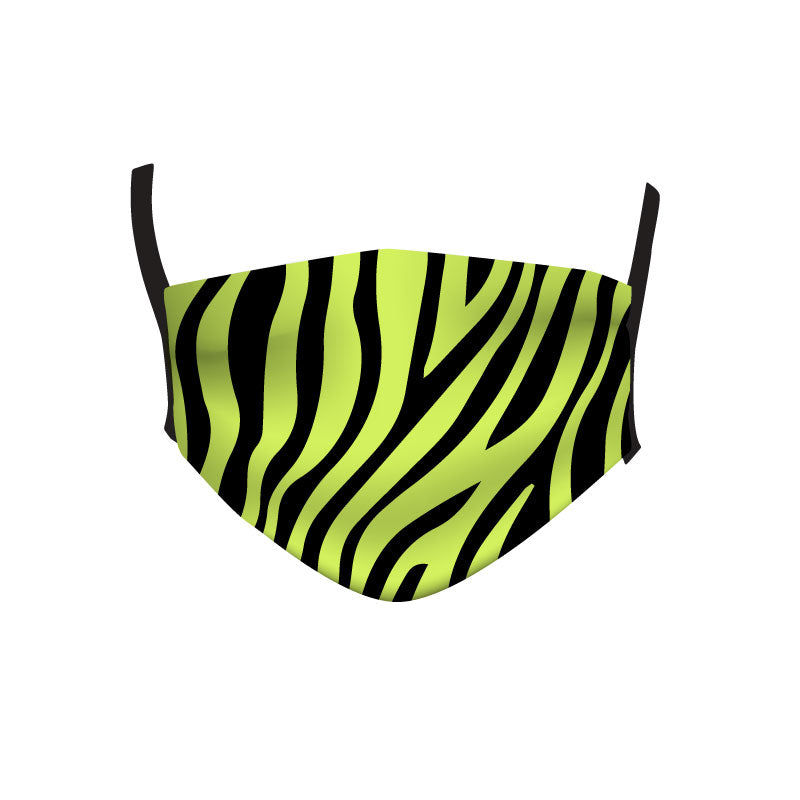 NEON BLACK & LIME ZEBRA MASK