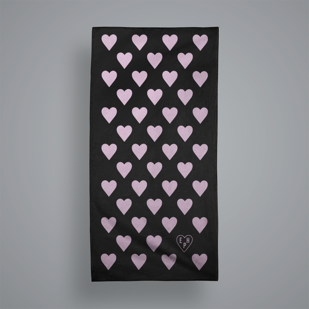 EHP Black Heart Beach Towel