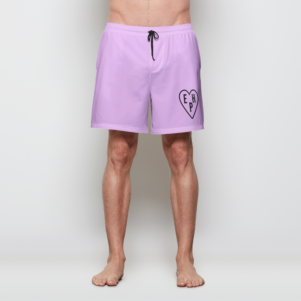 EHP Pink Heart Swim Trunks w/Lining