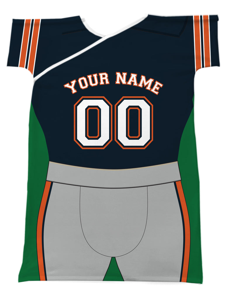 FOOTBALL PLAYER NAVY & ORANGE (CHOOSE YOUR COLORS)