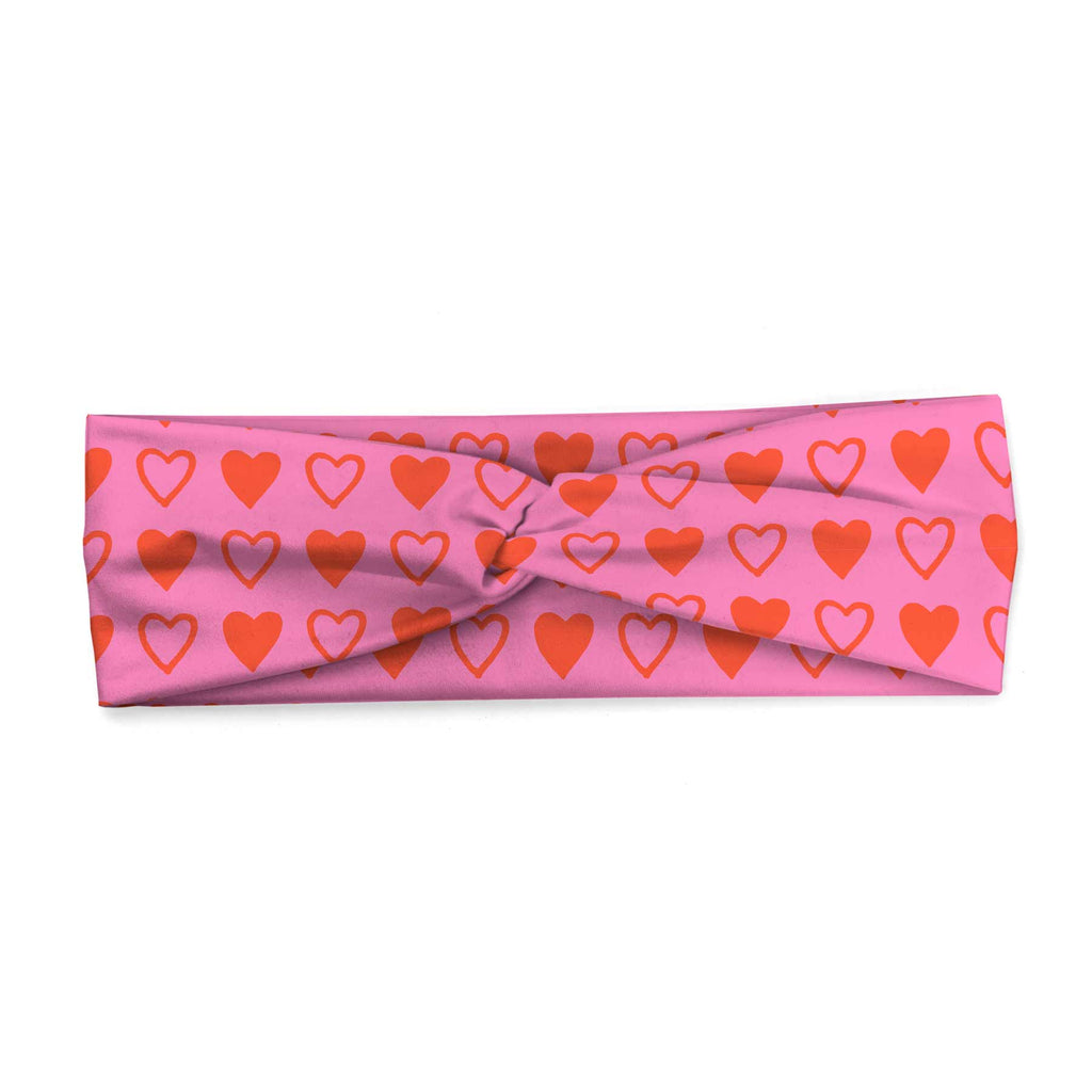 PINK & ORANGE HEART HEADBAND