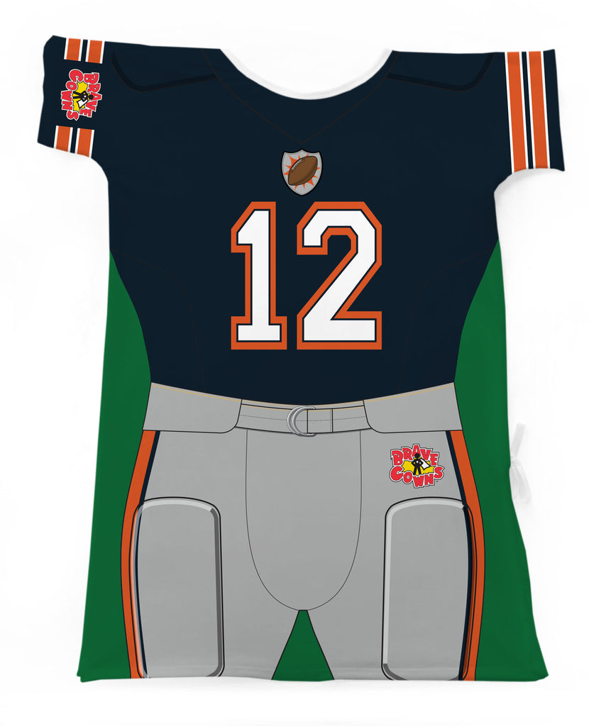 FOOTBALL PLAYER NAVY & ORANGE (CHOOSE YOUR COLORS)