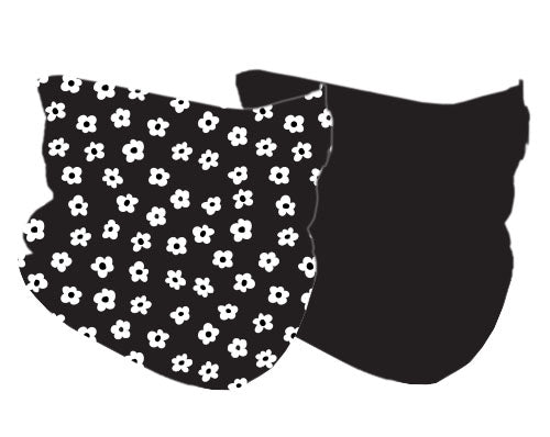 FLORAL/ BLACK REVERSIBLE NECK GAITER