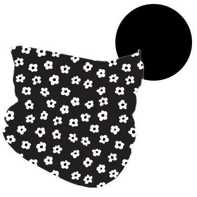 FLORAL/ BLACK REVERSIBLE NECK GAITER