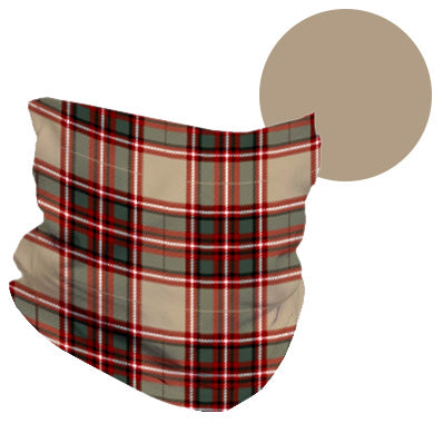 PLAID & TAN REVERSIBLE NECK GAITER