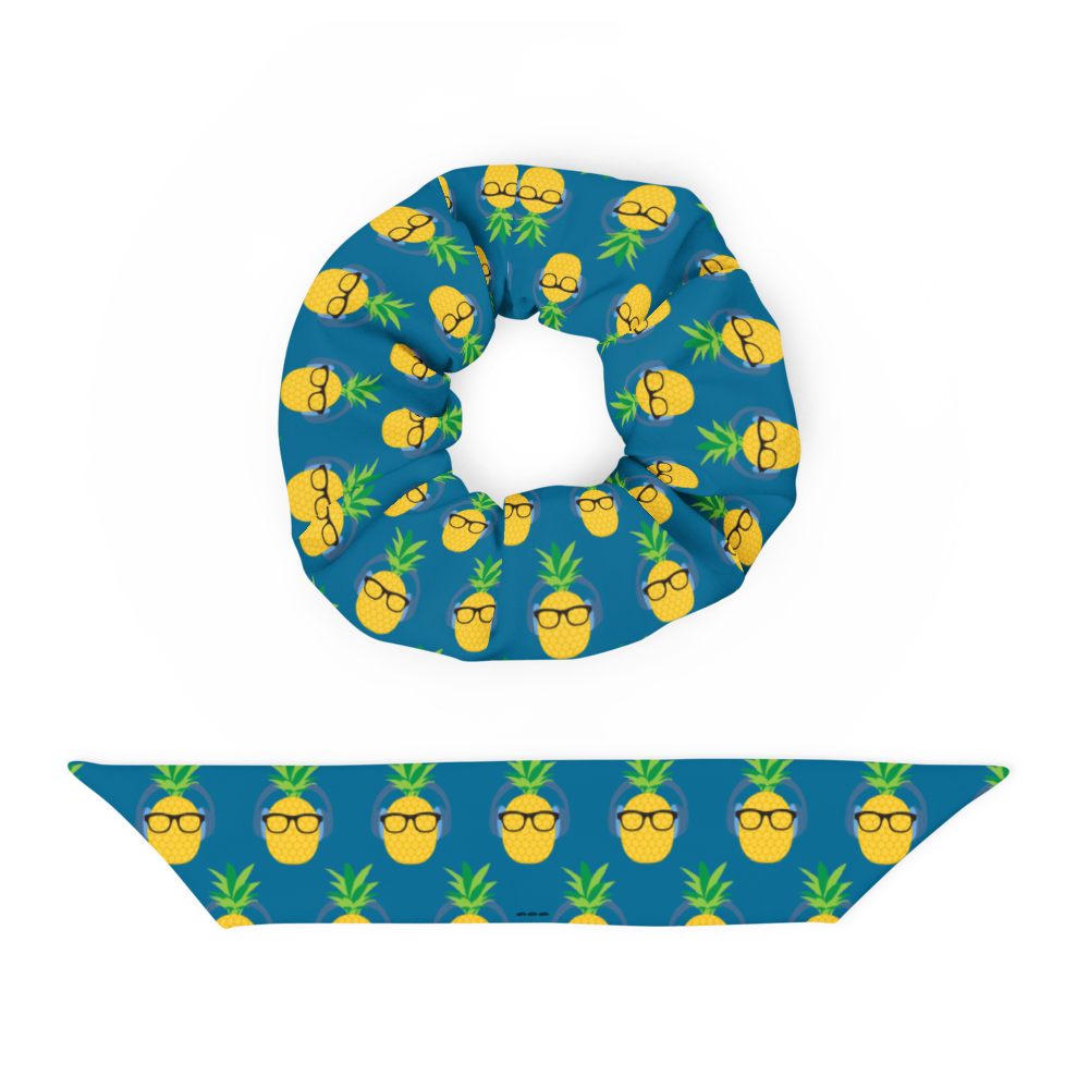 Blue Pineapple Scrunchie