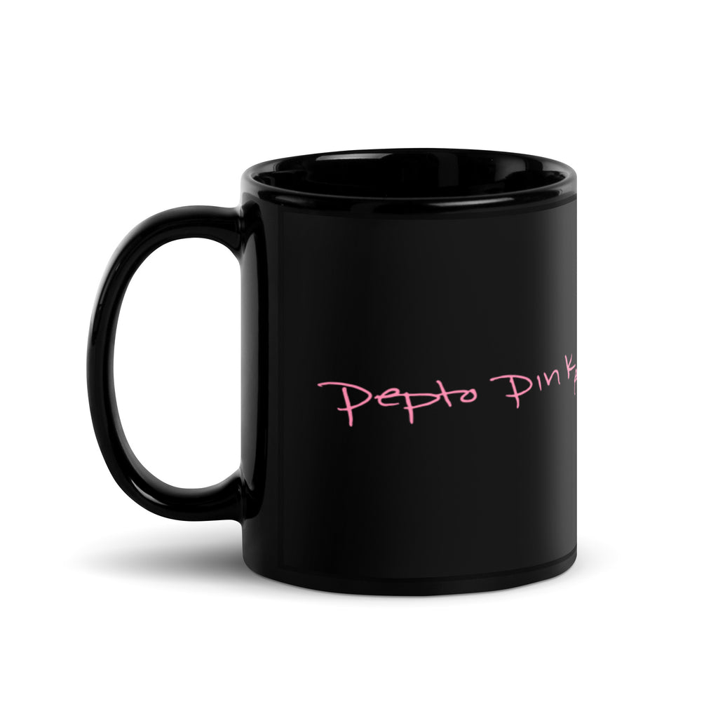 Pepto Pink Black Glossy Mug