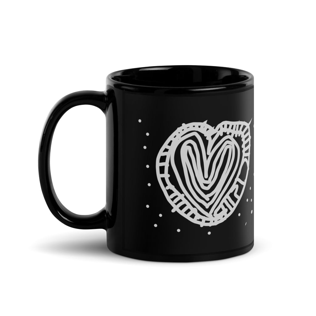 Charlie's Heart Black Mug