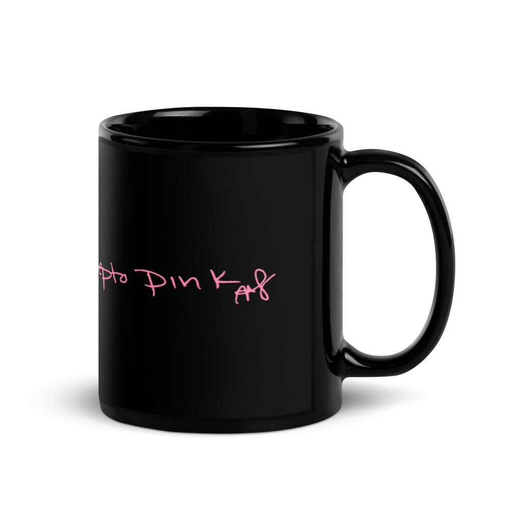 Pepto Pink Black Glossy Mug