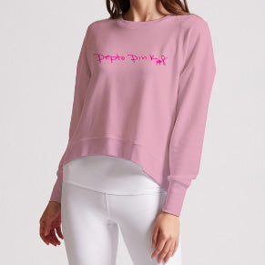 Pepto Pink Curved Hem Sweatshirt