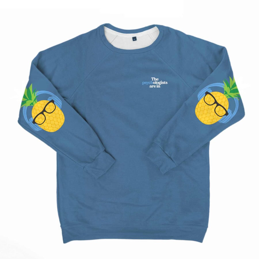 The Podcast Pineapple Blue Sweatshirt w/ Elbow Graphic