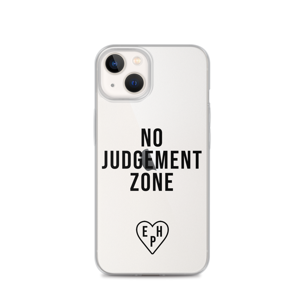 No Judgement Zone Clear iPhone Case