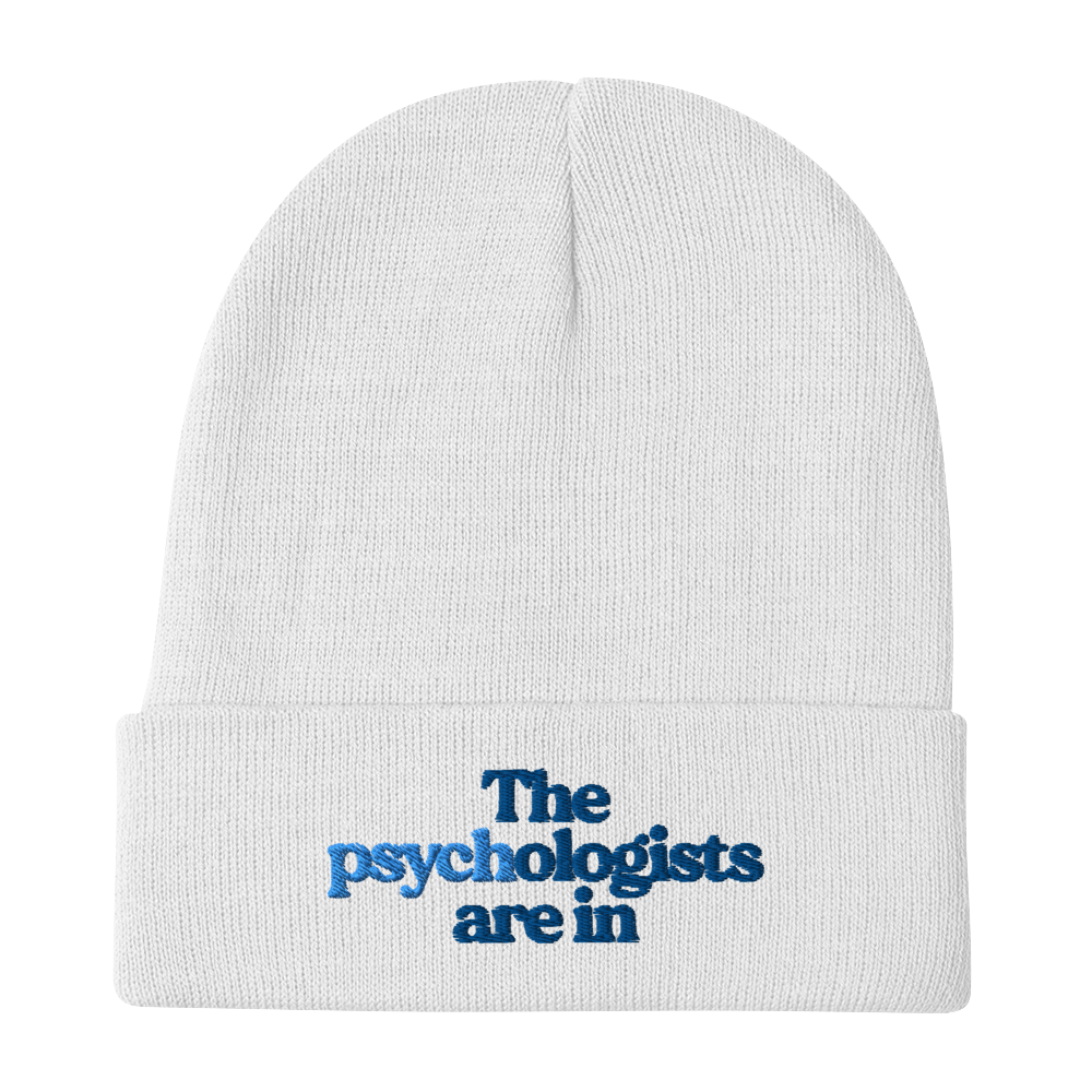 Grey w/Blue Logo Embroidered Beanie