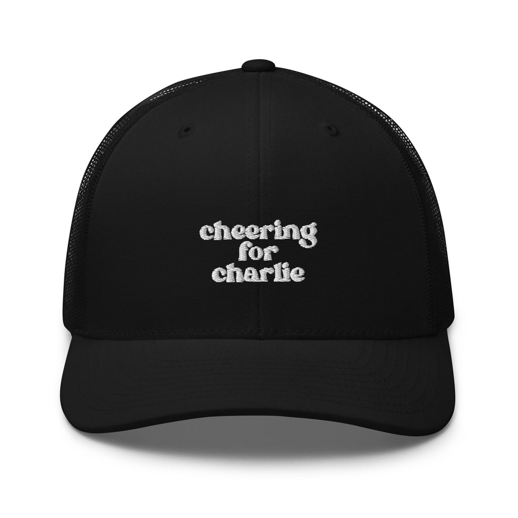 Cheering For Charlie's Trucker Hat (Black, Navy & Pink)