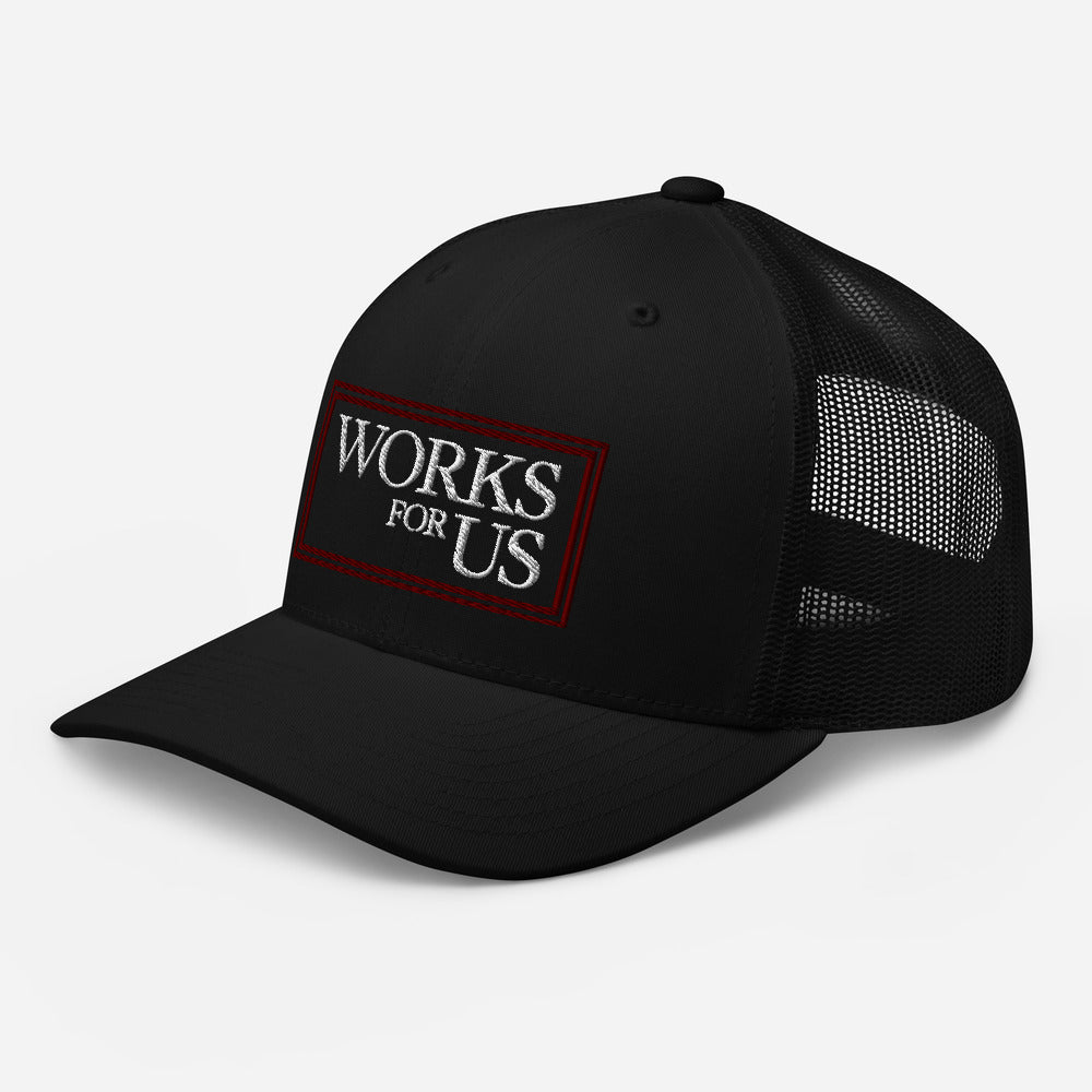 Burgundy & White Retro Trucker Hat