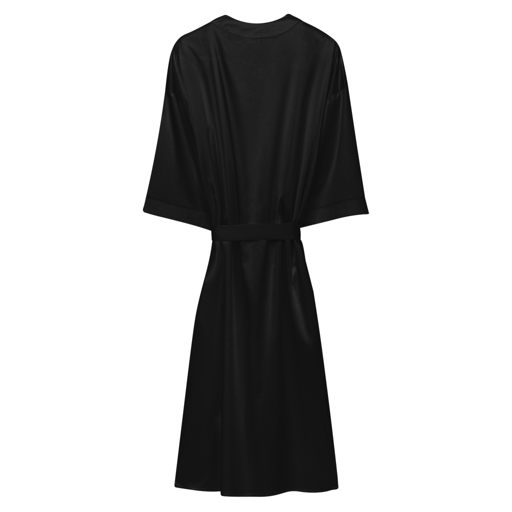 EHP Heart Logo Black Satin Robe