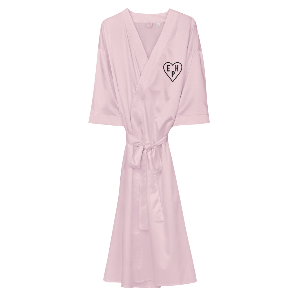 EHP Heart Logo Pink Satin Robe
