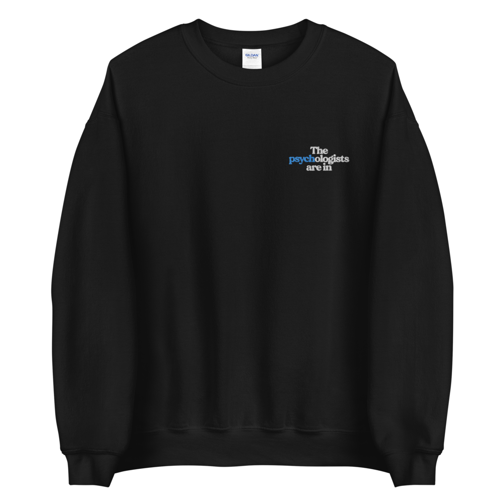 Black Logo Embroidered Unisex Sweatshirt