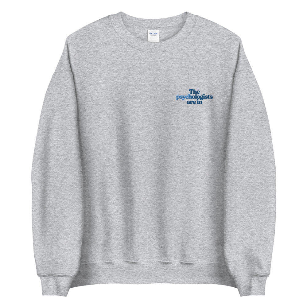 Grey  Embroidered Logo Unisex Sweatshirt