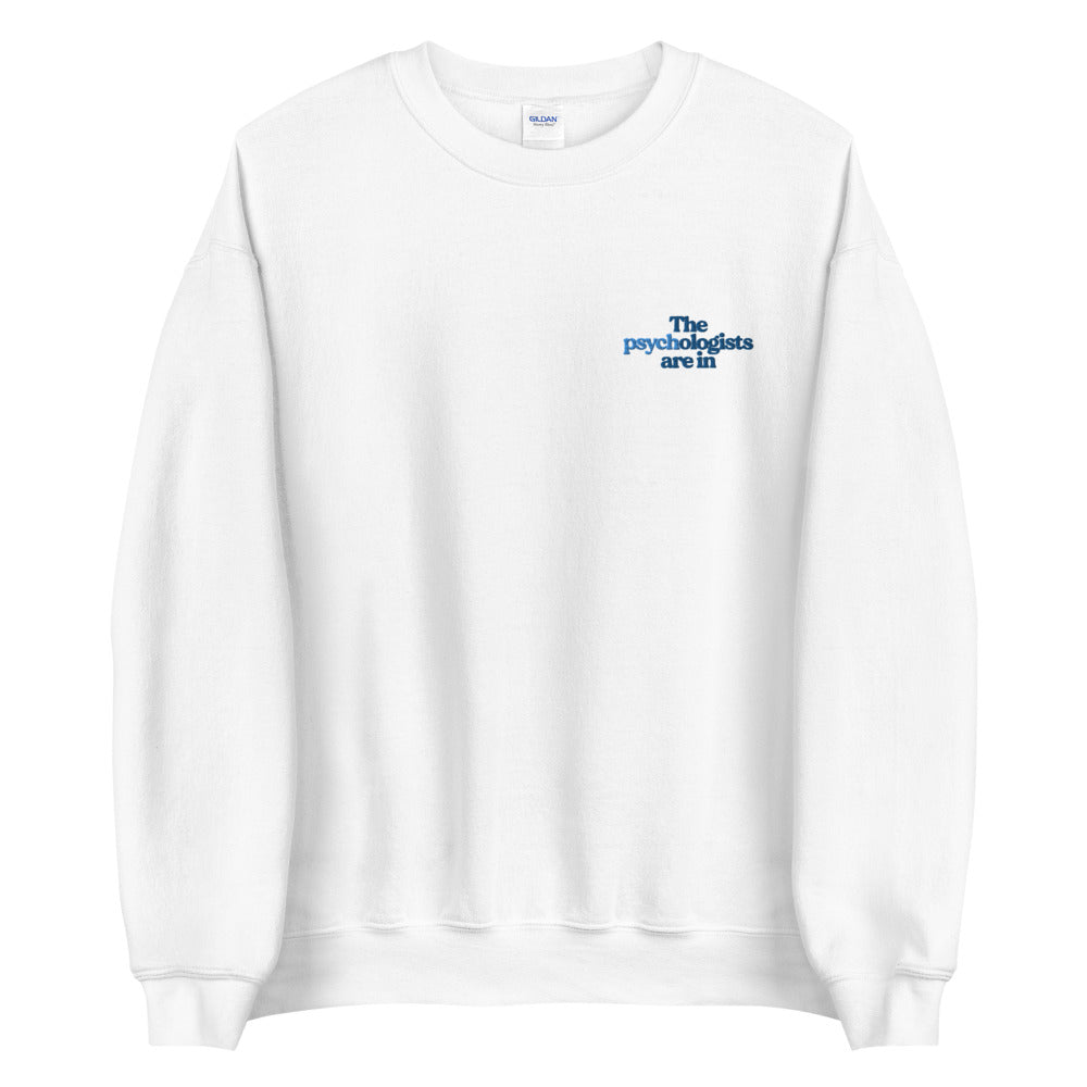 White Embroidered Logo Unisex Sweatshirt